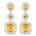 7.580 Carat Genuine Citrine .925 Sterling Silver Earrings