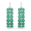2.40 Carat Genuine Emerald .925 Sterling Silver Earrings