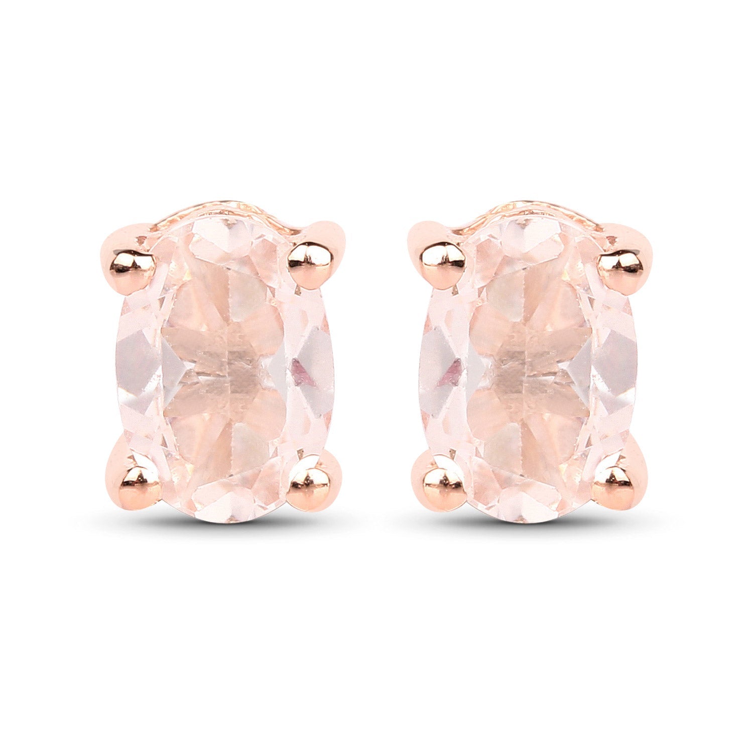 0.72 Carat Genuine Morganite .925 Sterling Silver Earrings