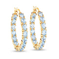 5.70 Carat Genuine Blue Topaz .925 Sterling Silver Earrings