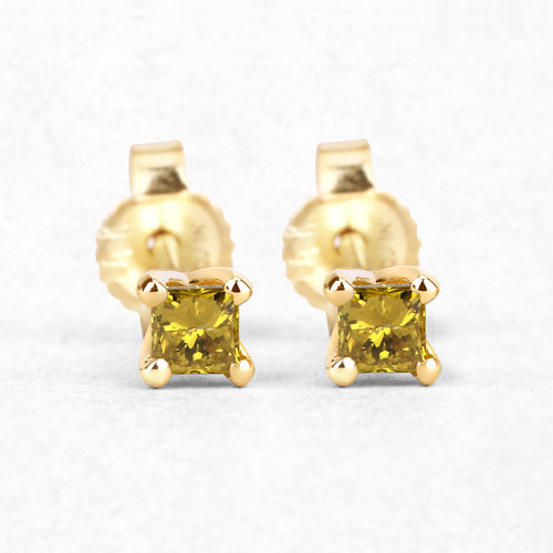 0.25 Carat Genuine Yellow Diamond 14K Yellow Gold Earrings (SI1-SI2)