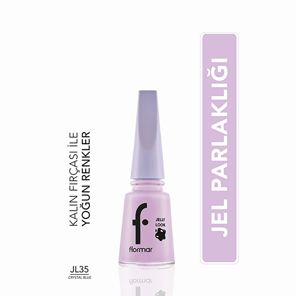 Flormar Jelly Look Nail Polish - Highly Pigmented Gel Finish, Long-Lasting Wear, Trendy Colors