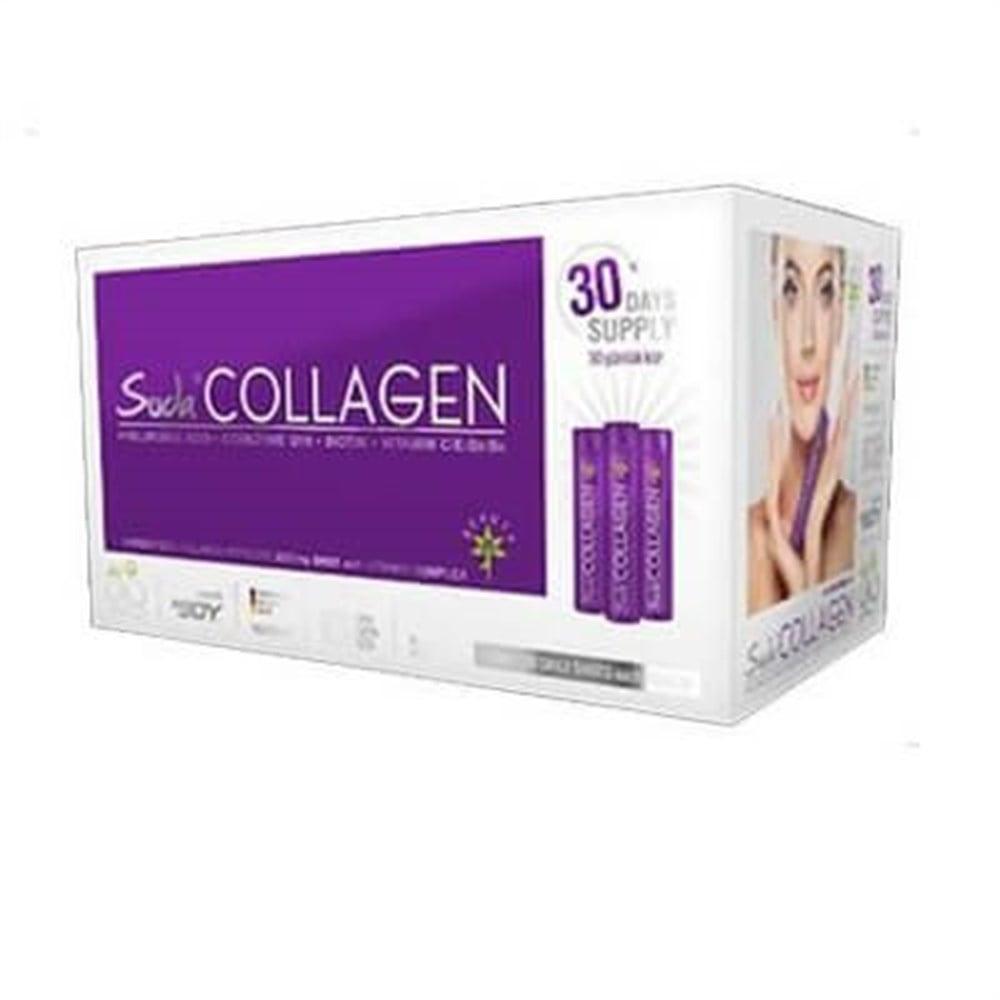 Suda Collagen Supplement - 30 x 40ml Liquid Collagen Shots with Hydrolyzed Collagen Peptides, Hyaluronic Acid & Vitamins