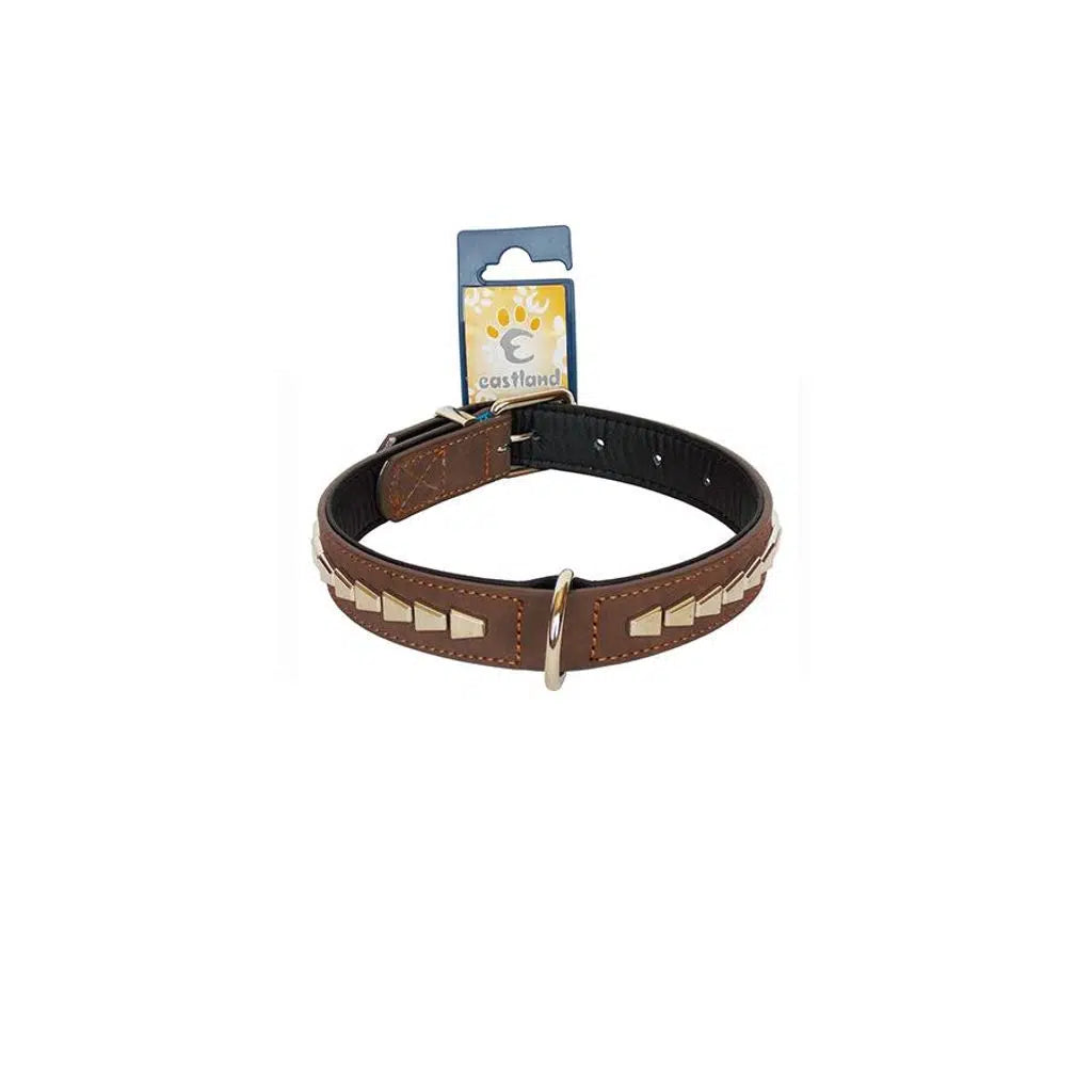 Eastland Leather Dog Collar with Metal Pattern Large 52cm