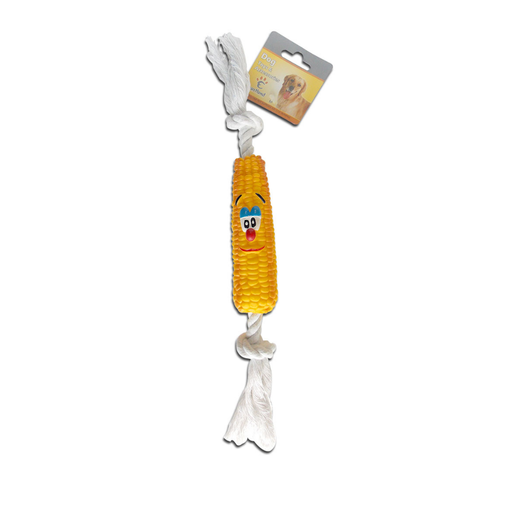 Eastland Corn Dog Toy with Rope for Dental Health 37cm