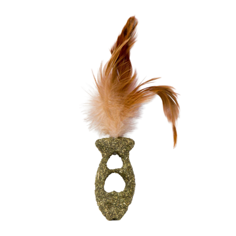 Eastland Catnip Plush Fish Toy with Feathers 6.5x3.5cm
