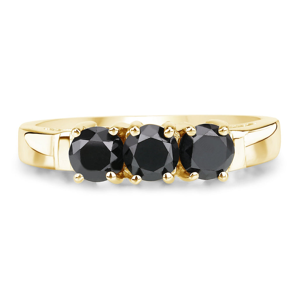 0.99 Carat Genuine Black Diamond .925 Sterling Silver Ring