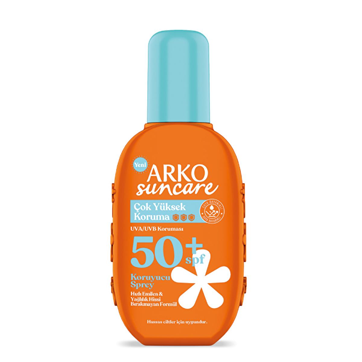 Arko Sun Care SPF 50+ Sunscreen Spray: UVA & UVB Protection, Reef Safe, Non-Greasy, Water Resistant - 200ml