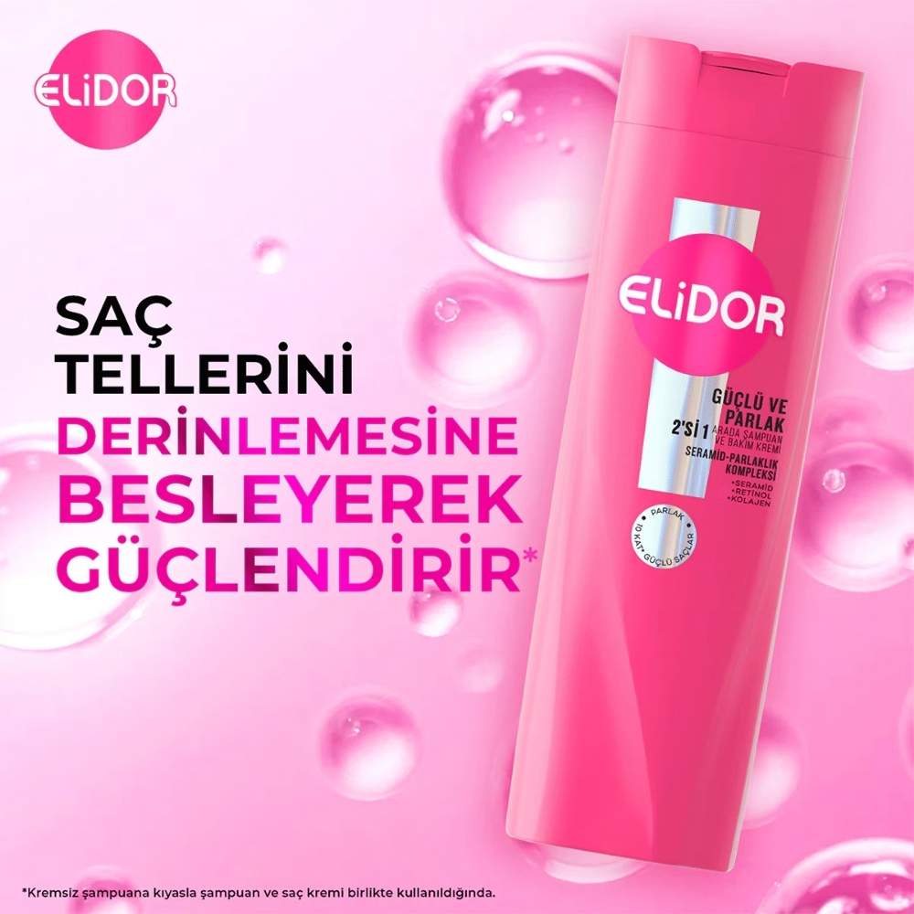 Elidor Strong & Shiny 2in1 Shampoo for Dull Hair 400 ml