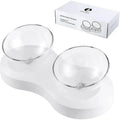 Els Pet Double Transparent Pet Food and Water Bowl Set
