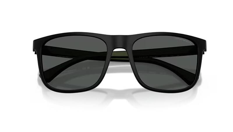 Emporio Armani Matte Black Men's Square Sunglasses 56mm