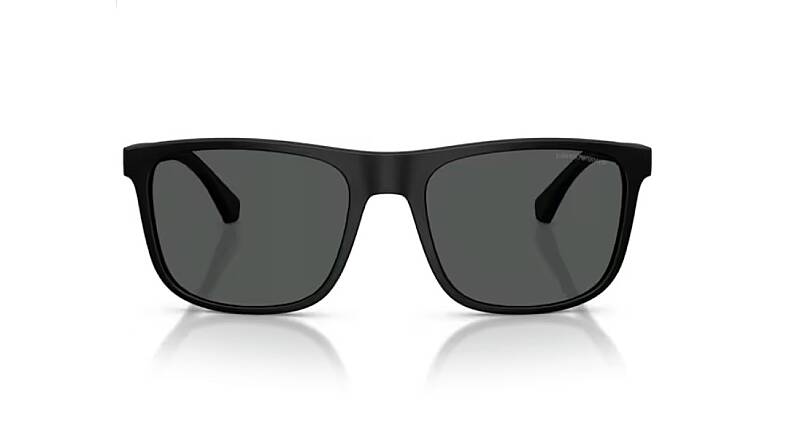 Emporio Armani Matte Black Men's Square Sunglasses 56mm