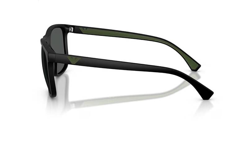 Emporio Armani Matte Black Men's Square Sunglasses 56mm