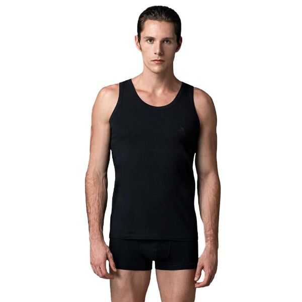 Eros ERS001 Compact Black Undershirts Comfort 2-Pack