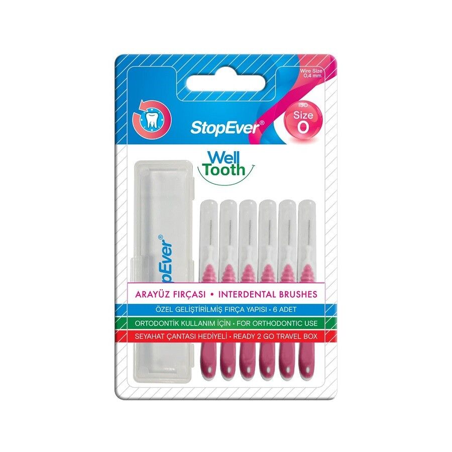 StopEver Well Tooth Interdental Brush for Plaque Removal Pink