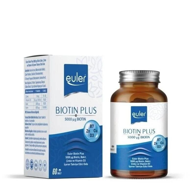 Curatio Euler Biotin Plus 5000 mcg Hair & Nail Support 60 Tablets
