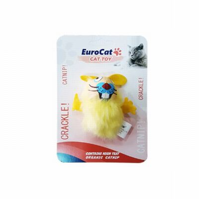 Eurocat Yellow Mouse Cat Toy for Active Play 7.5cm