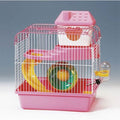 Eurogold Hamster Cage with Exercise Wheel Pink & White 23x17x25cm