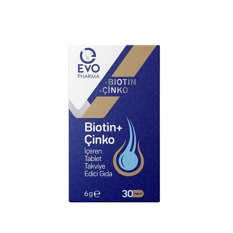 Evopharma Biotin & Zinc Dietary Supplement 30 Tablets
