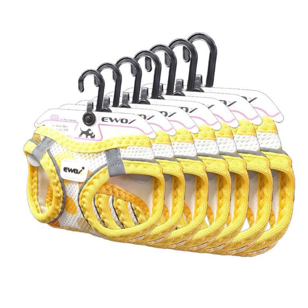 Ewox Yellow Polka Dot Air Mesh Dog Harness 3XS