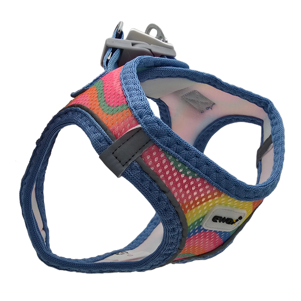 Ewox Air Mesh Rainbow Pattern Dog Harness 3XS