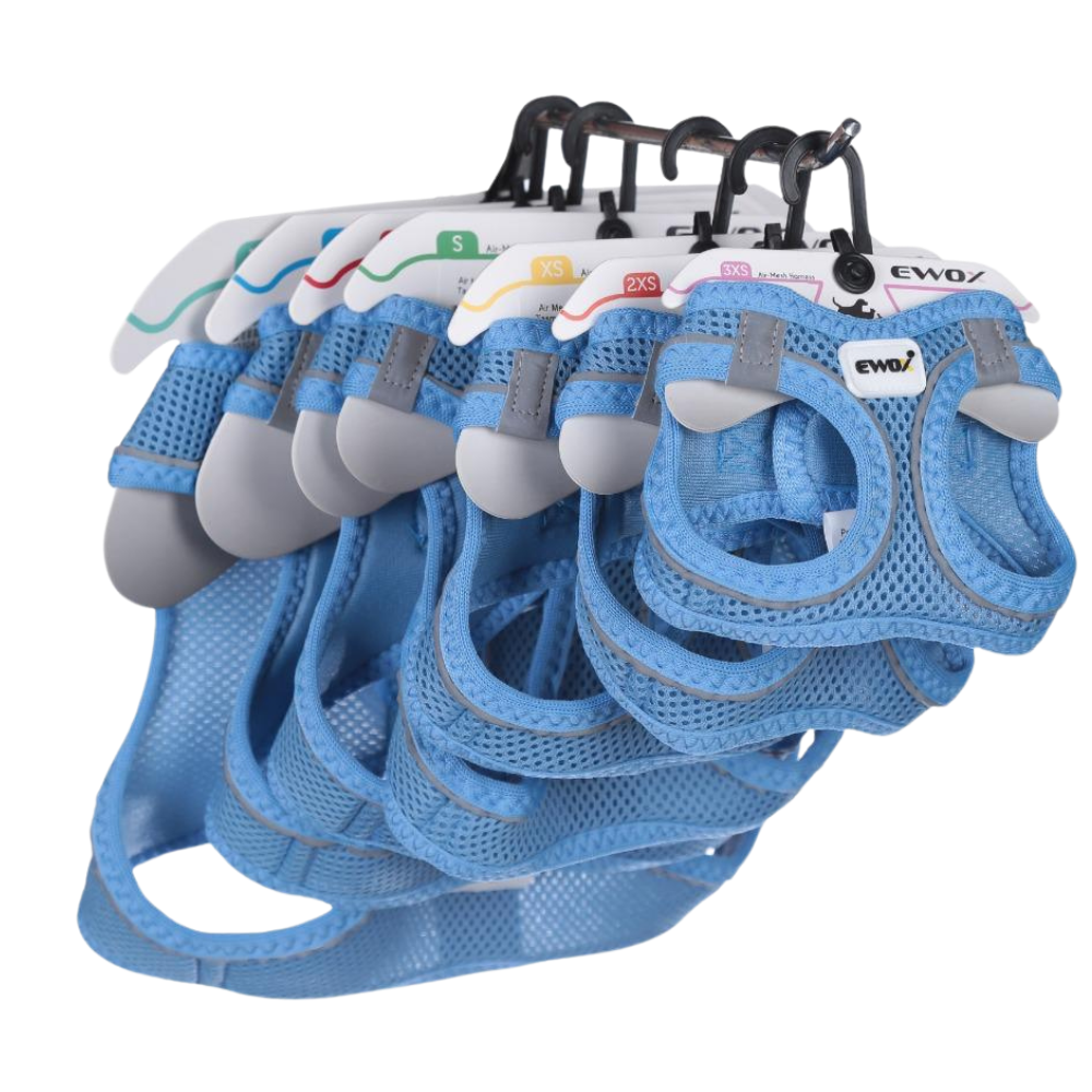 Ewox Air Mesh Blue Dog Harness Breathable Design 3XS