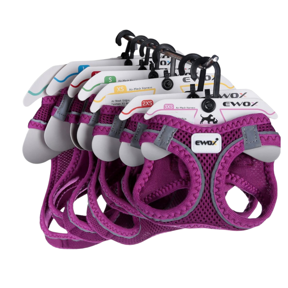 Ewox Air Mesh Purple Dog Harness Breathable Comfort 3XS