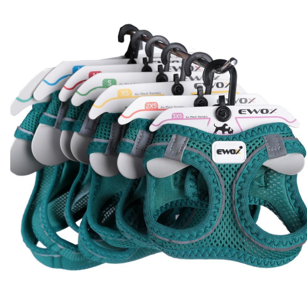 Ewox Air Mesh Green Dog Harness Breathable Safety Design 2XS