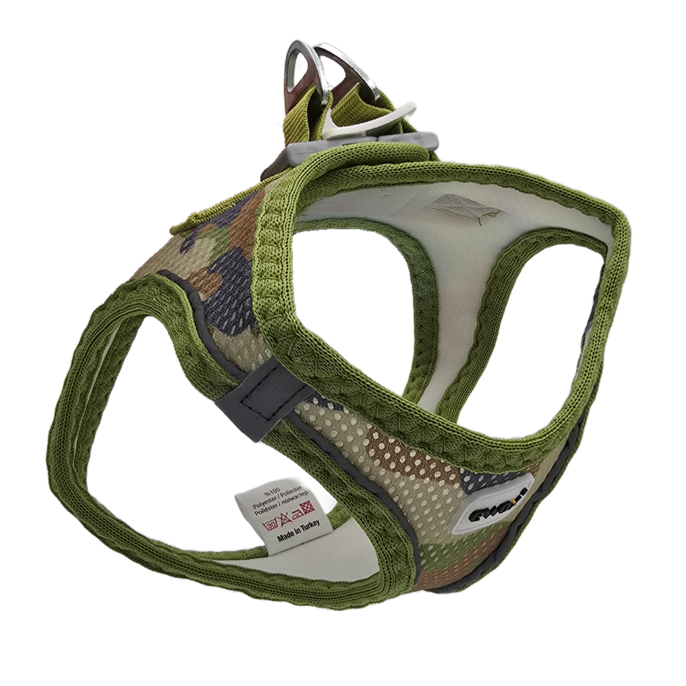 Ewox Air Mesh Green Camo Dog Harness Breathable 2XS