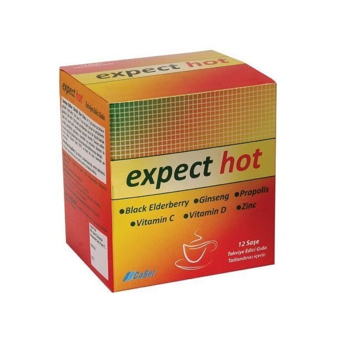 Casel Ilac Expect Hot Elderberry & Ginseng Supplement 12 Sachets