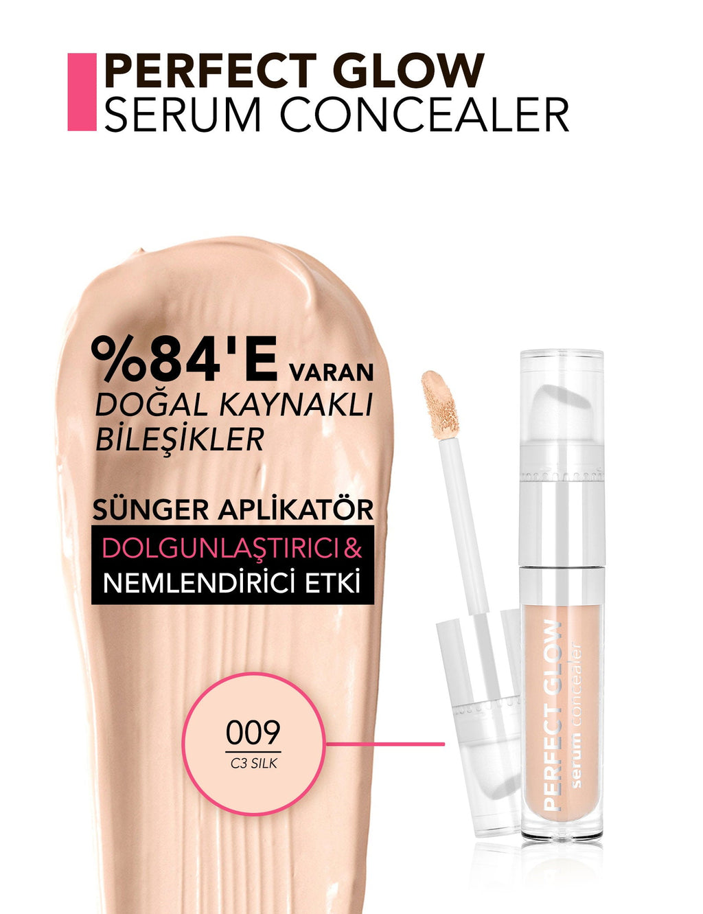Flormar Perfect Glow Radiant Serum Concealer with Sponge 10ml