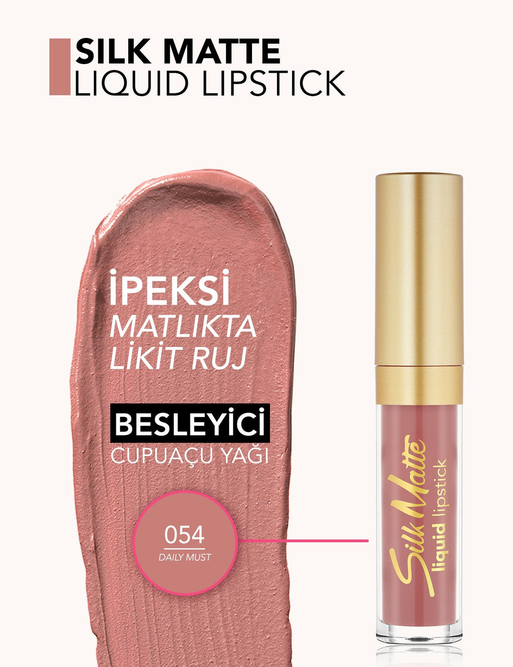 Flormar Silk Matte Liquid Lipstick High Pigment Nude 4.5ml