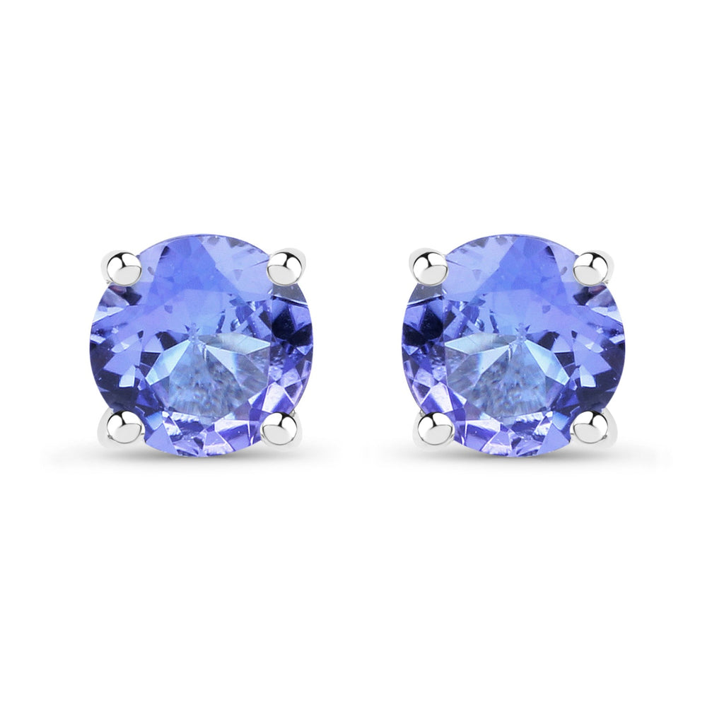 0.94 Carat Genuine Tanzanite .925 Sterling Silver Earrings