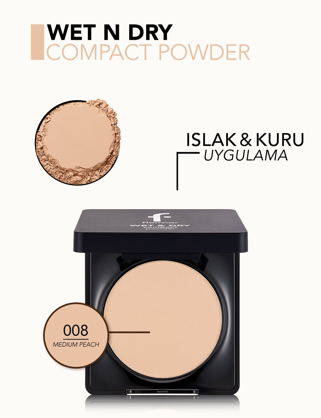 Flormar Wet & Dry Compact Powder Matte Finish Creamy Texture