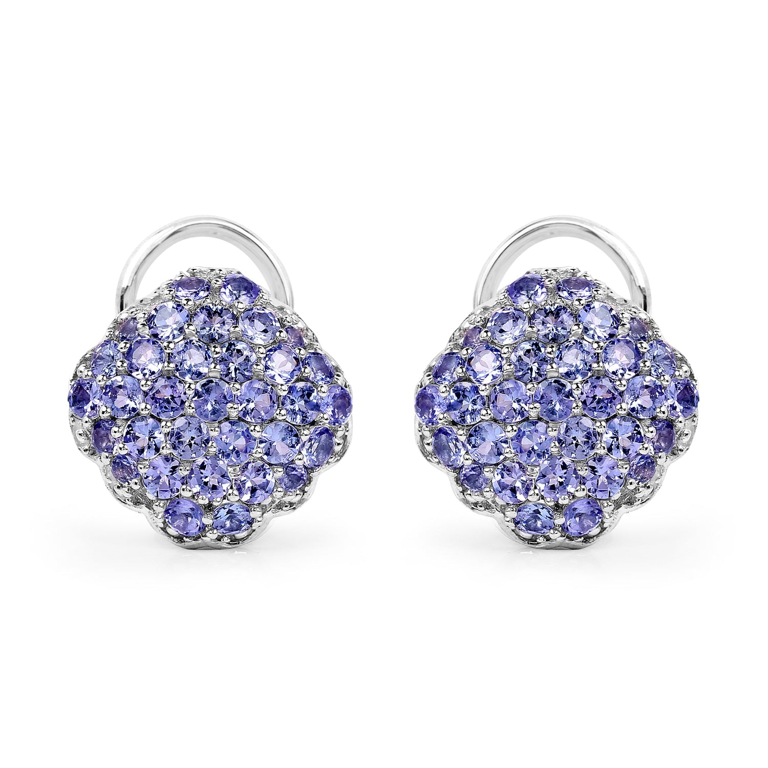 3.14 Carat Genuine Tanzanite .925 Sterling Silver Earrings