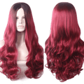 VIP Extensions Off Black to Purple Long Wavy Synthetic Fashion Wig