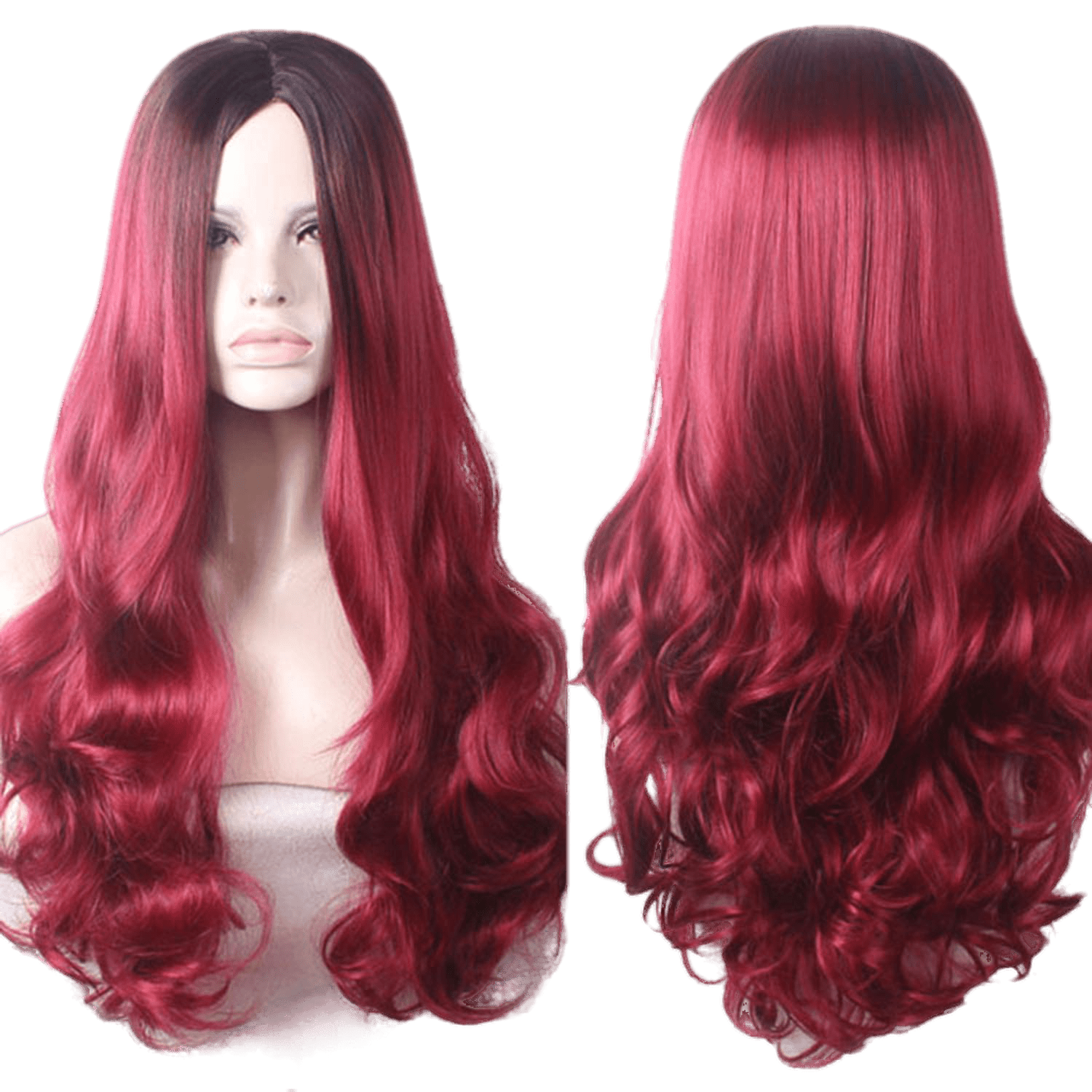 VIP Extensions Off Black to Purple Long Wavy Synthetic Fashion Wig