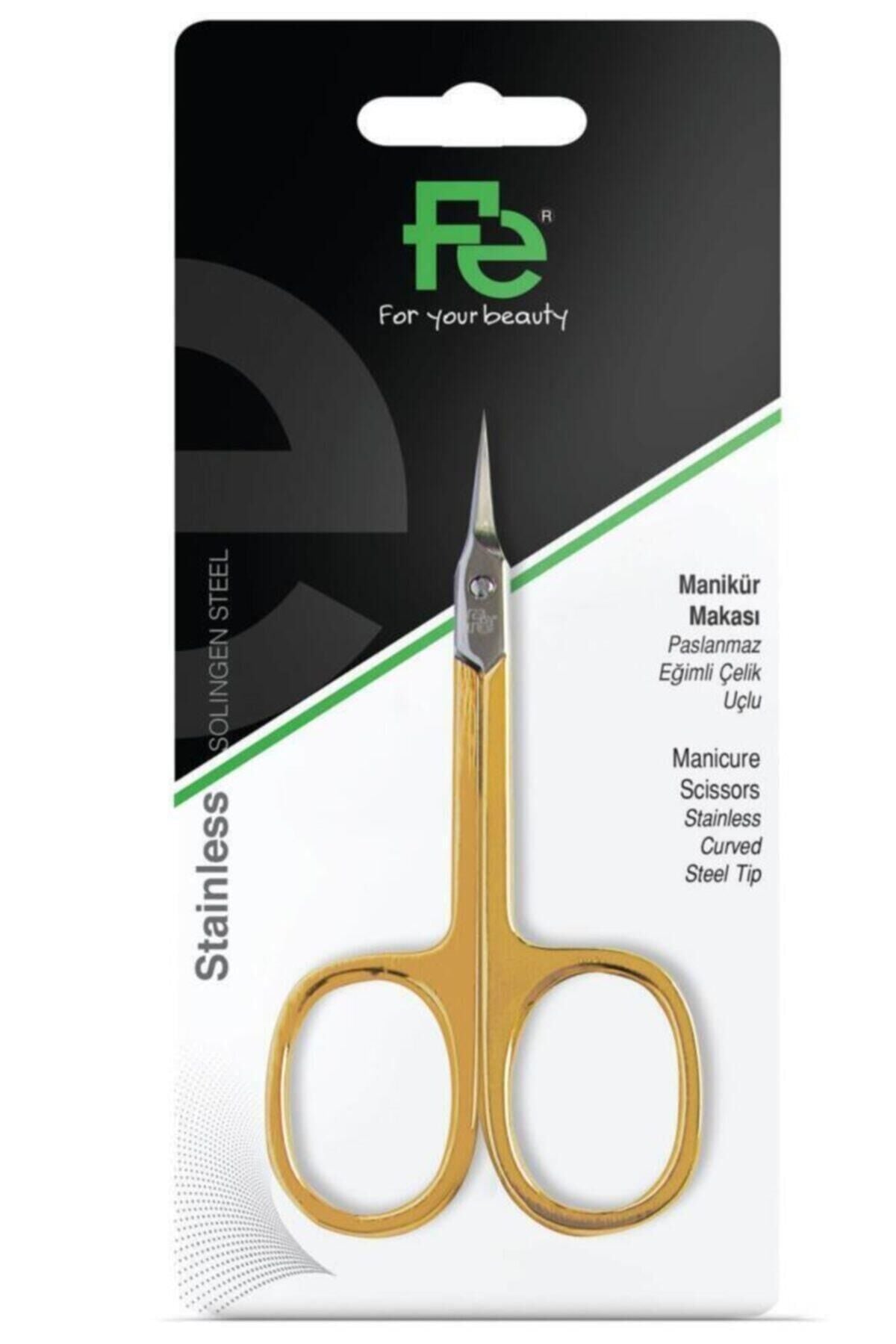 Fe Manicure Scissors with Curved Steel Tip for Cuticles