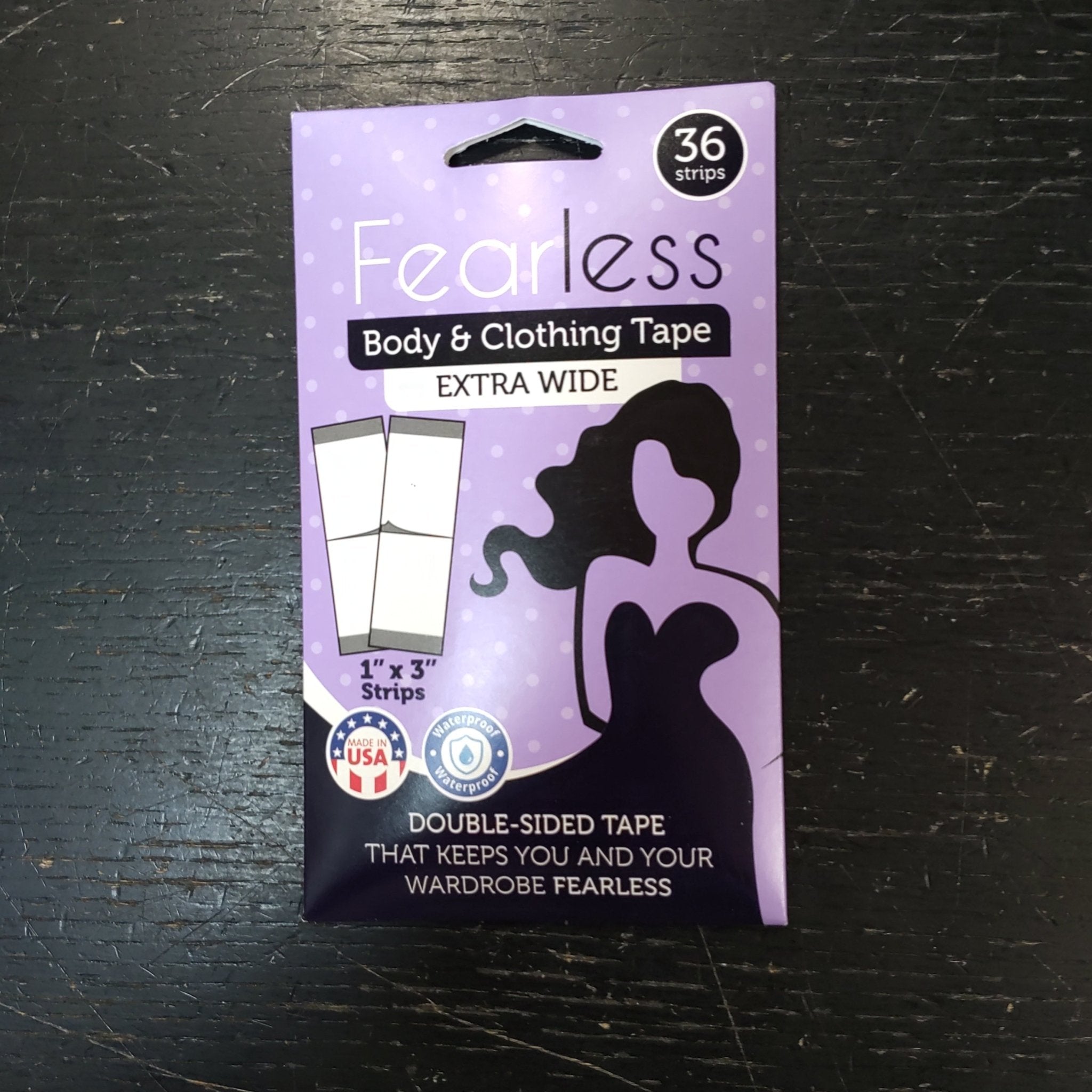 Fearless Tape - Double Sided Extra Wide Tape for Fashion, Clothing and Body (36 Strip Pack) | Transparent Clear Color for All Skin Shades (B0B4YC2PYX)