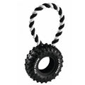 Ferplast PA 6432 Rubber Wheel and Rope Dog Toy for Dental Care