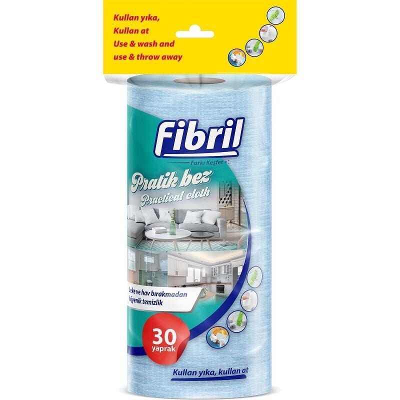 Fibril Practical Roll Cleaning Cloths 30 Sheets