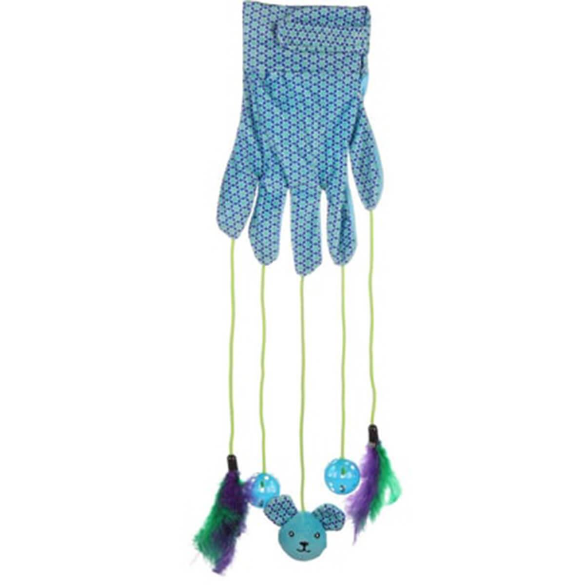 Flamingo Marion Feather & Ball Interactive Cat Toy Glove