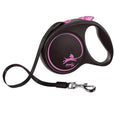 Flexi Black Design Pink Retractable Tape Leash Medium 5m