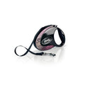 Flexi Glam Black Retractable Dog Leash with Crystals 3m
