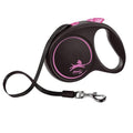 Flexi Black Series Small Retractable Tape Leash Pink 5m