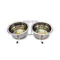 Flip Stainless Steel Double Pet Bowl for Food and Water 2x480ml