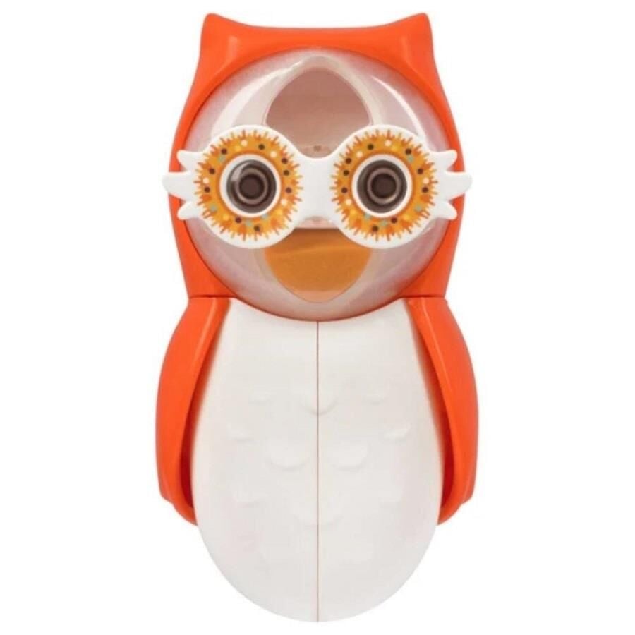 Flipper Owl Toothbrush Cover with Sand Timer Orange