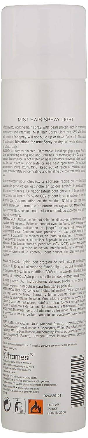 Framesi By Pearl Mist Hair Spray, Light Hold for Color Treated Hair, 10 oz