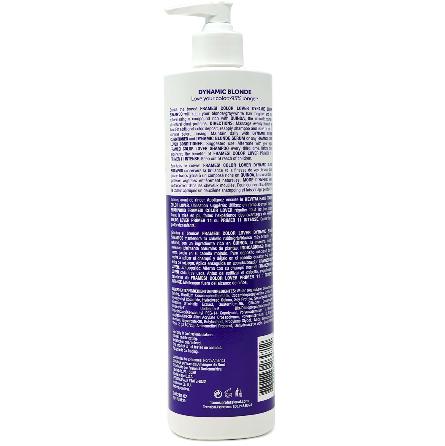 Framesi Color Lover Dynamic Blonde Purple Sulfate-Free Hair Conditioner