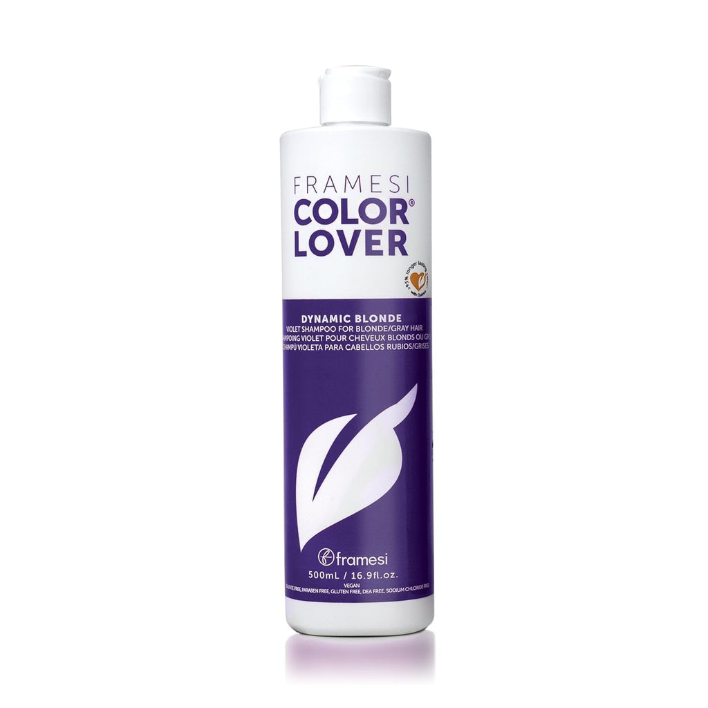 FRAMESI Color Lover Dynamic Blonde Purple Shampoo, Sulfate Free Shampoo, Color Treated Hai 16.9 Ozr